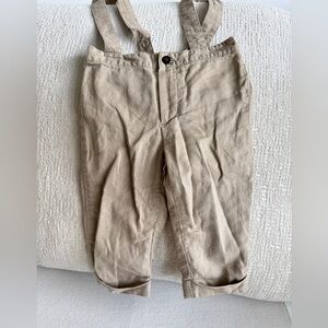 Janie and Jack Beige Overalls